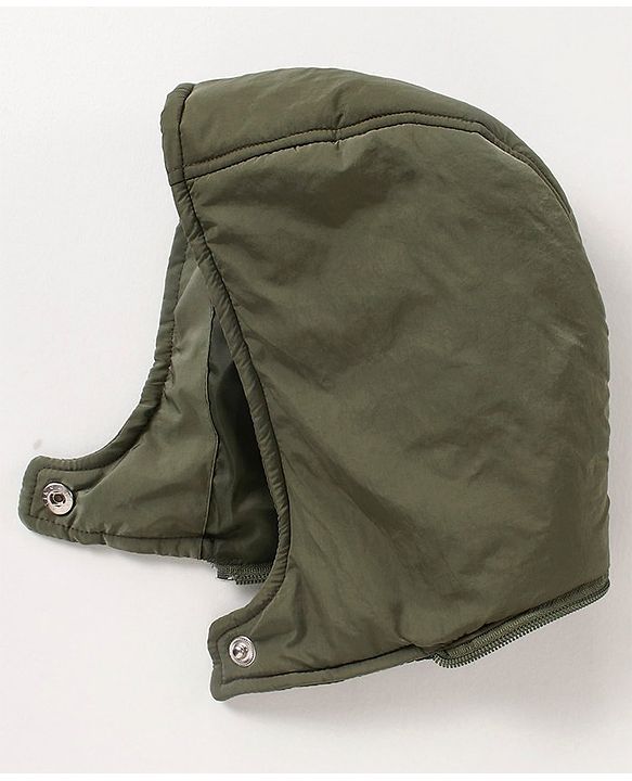 Babyhug Full Sleeves Hooded Padded Jacket Solid Colour - Olive Green