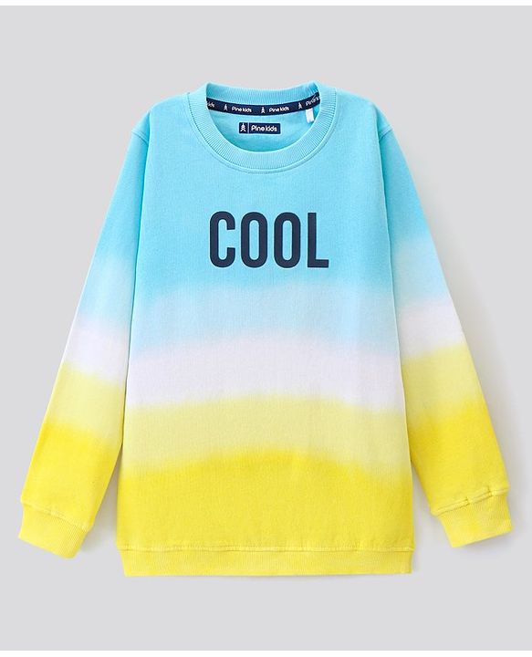 Pine Kids Full Sleeves Bio Wash Sweatshirt Text Print - Multicolor