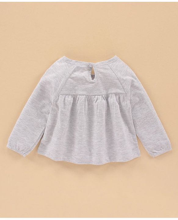 Babyhug Cotton Knit Full Sleeves Top & Pant Set Multiprint - Grey Green
