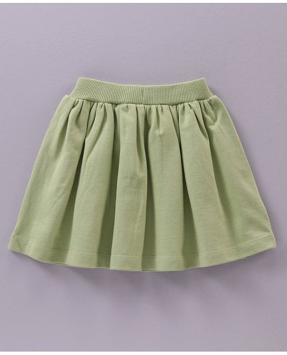 Babyhug Full Sleeves Top and Printed Skirt - Apricot Blush Olive
