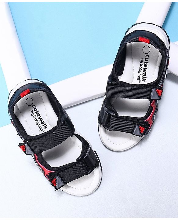 Cute Walk by Babyhug Casual Sandals With Velcro Closure - Black