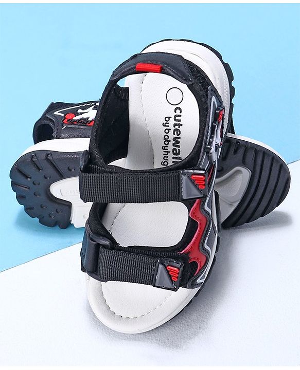Cute Walk by Babyhug Casual Sandals With Velcro Closure - Black