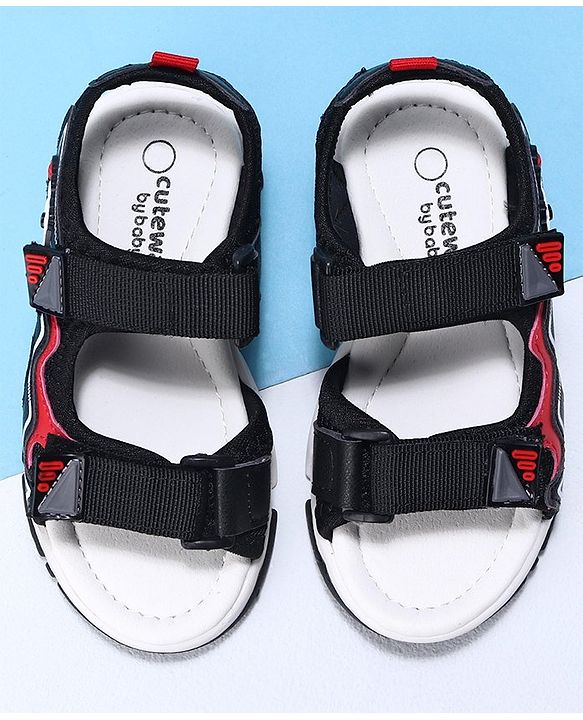 Cute Walk by Babyhug Casual Sandals With Velcro Closure - Black