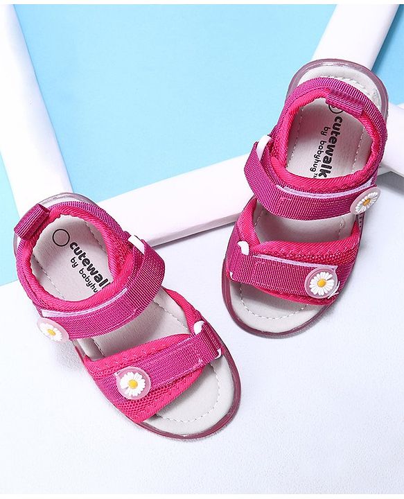 Cute Walk by Babyhug Casual Sandals With Velcro Closure - Rose Red