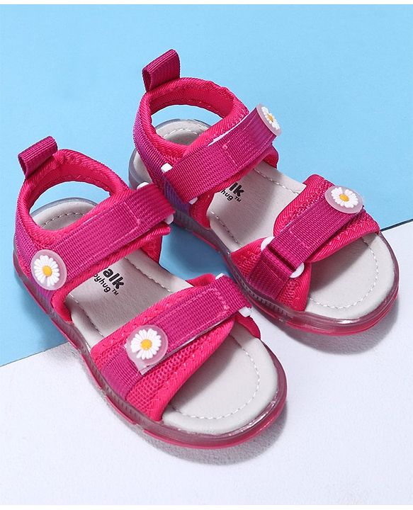 Cute Walk by Babyhug Casual Sandals With Velcro Closure - Rose Red