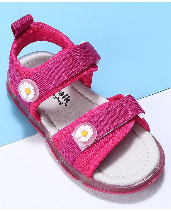 Cute Walk by Babyhug Casual Sandals With Velcro Closure - Rose Red