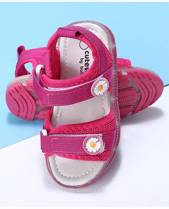 Cute Walk by Babyhug Casual Sandals With Velcro Closure - Rose Red