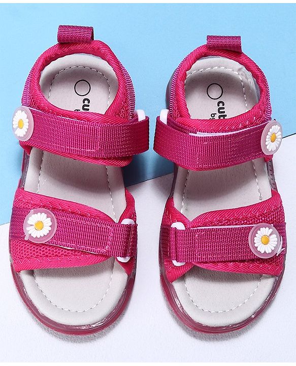 Cute Walk by Babyhug Casual Sandals With Velcro Closure - Rose Red