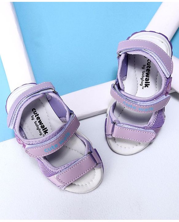Cute Walk by Babyhug Sandals with Velcro Closure - Purple