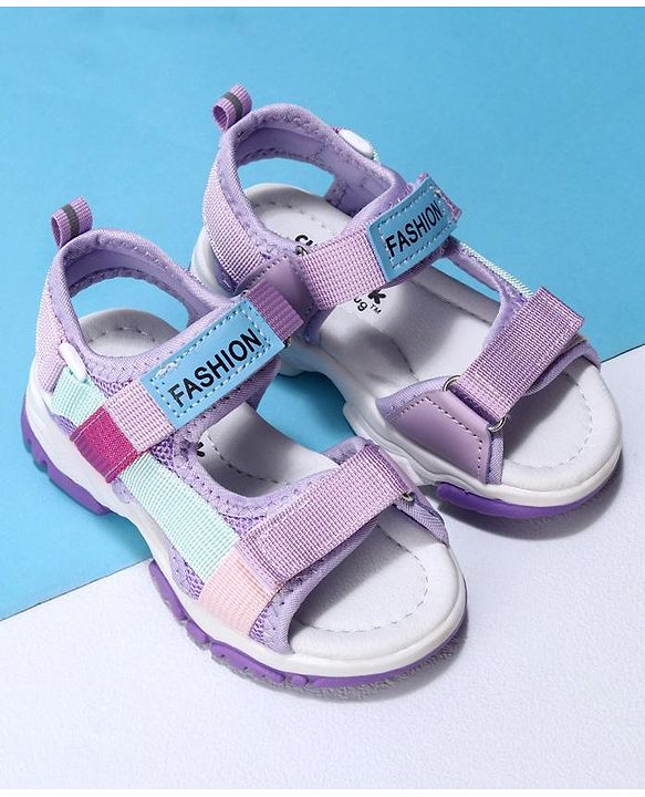 Cute Walk by Babyhug Velcro Sandals Fashion Print - Purple