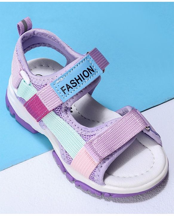 Cute Walk by Babyhug Velcro Sandals Fashion Print - Purple