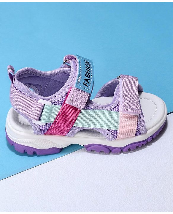 Cute Walk by Babyhug Velcro Sandals Fashion Print - Purple