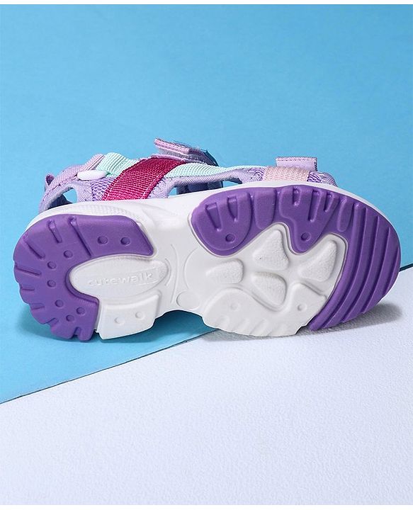 Cute Walk by Babyhug Velcro Sandals Fashion Print - Purple