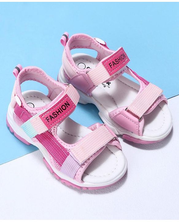 Cute Walk by Babyhug Velcro Sandals Fashion Print - Purple
