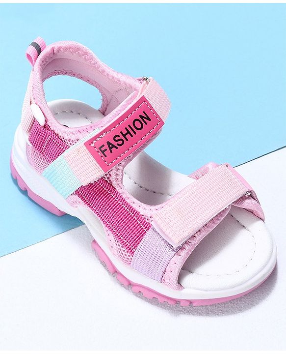 Cute Walk by Babyhug Velcro Sandals Fashion Print - Purple