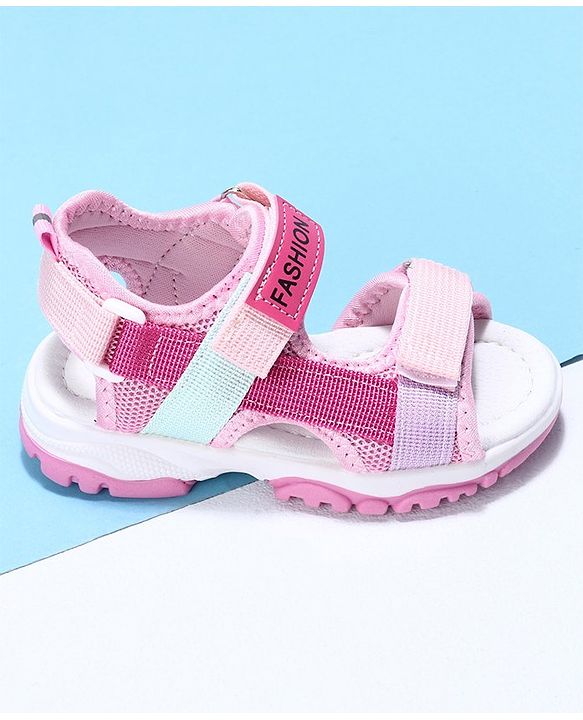 Cute Walk by Babyhug Velcro Sandals Fashion Print - Purple