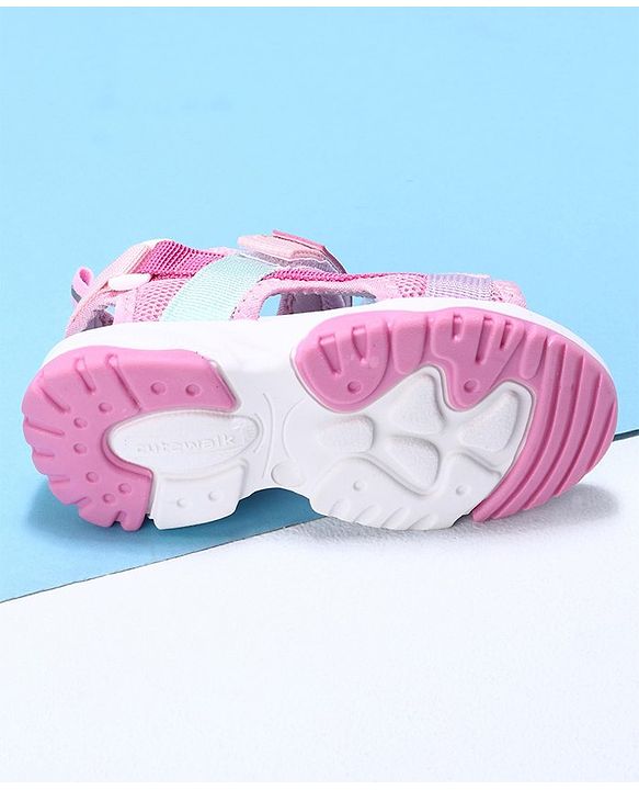 Cute Walk by Babyhug Velcro Sandals Fashion Print - Purple