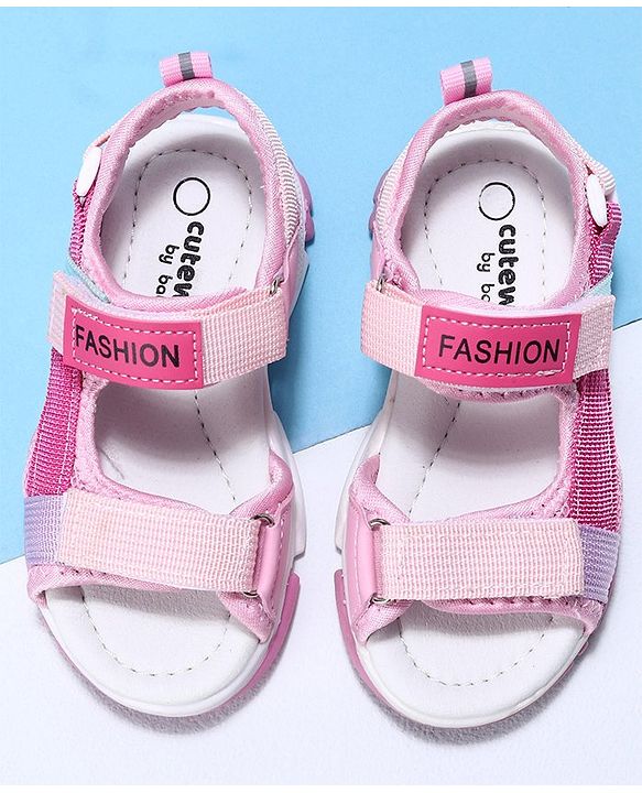 Cute Walk by Babyhug Velcro Sandals Fashion Print - Purple