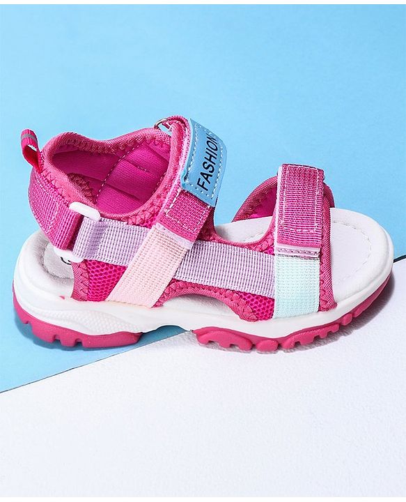 Cute Walk by Babyhug Velcro Sandals Fashion Print - Purple