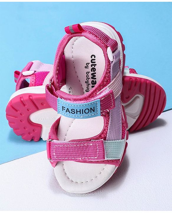 Cute Walk by Babyhug Velcro Sandals Fashion Print - Purple