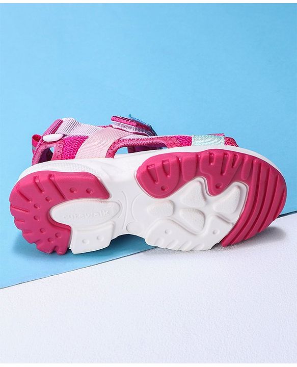 Cute Walk by Babyhug Velcro Sandals Fashion Print - Purple