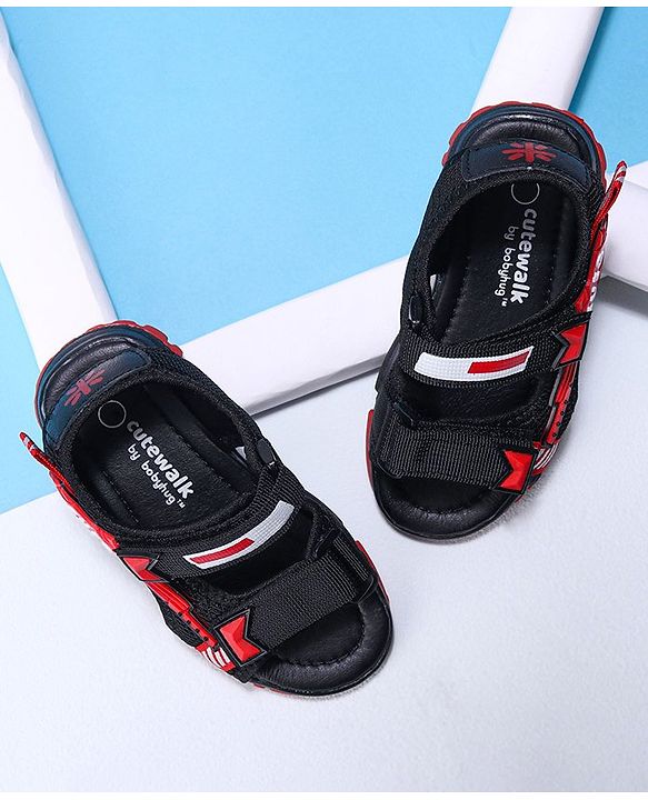 Cute Walk by Babyhug Velcro Sandals - Black