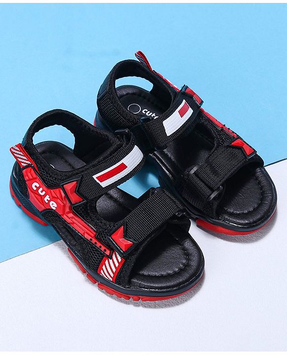 Cute Walk by Babyhug Velcro Sandals - Black
