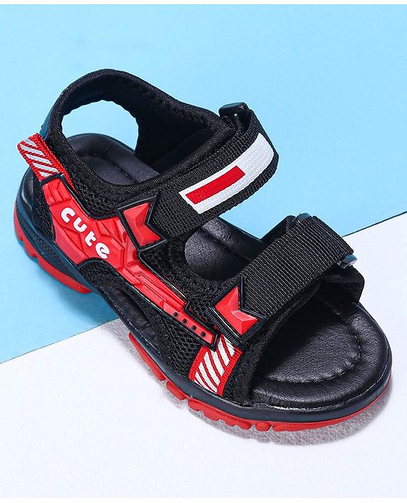 Cute Walk by Babyhug Velcro Sandals - Black