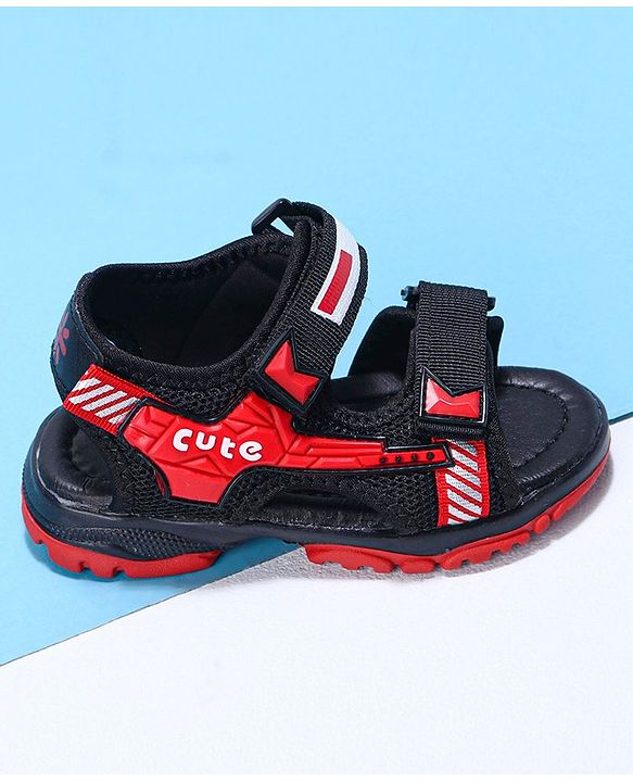 Cute Walk by Babyhug Velcro Sandals - Black