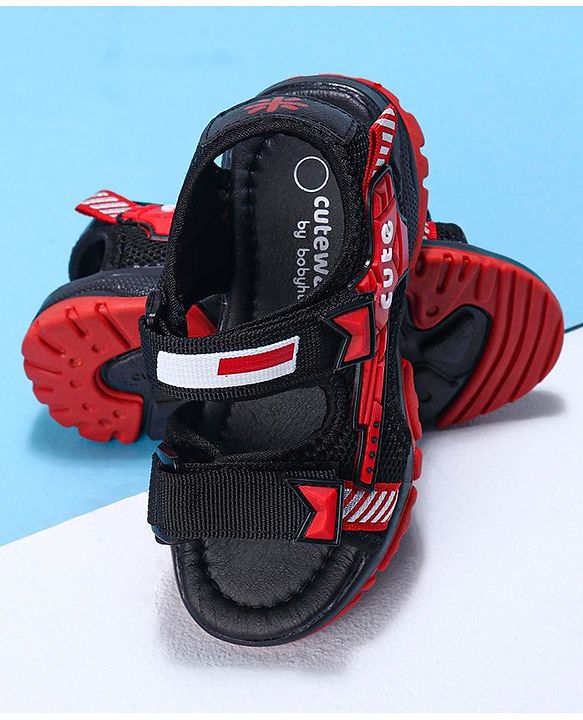 Cute Walk by Babyhug Velcro Sandals - Black