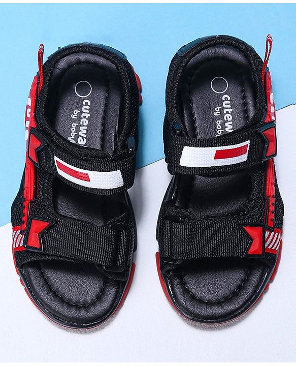 Cute Walk by Babyhug Velcro Sandals - Black