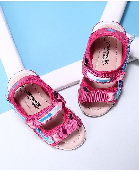 Cute Walk by Babyhug Velcro Sandals - Black