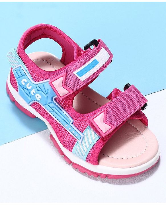 Cute Walk by Babyhug Velcro Sandals - Black