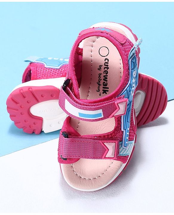 Cute Walk by Babyhug Velcro Sandals - Black