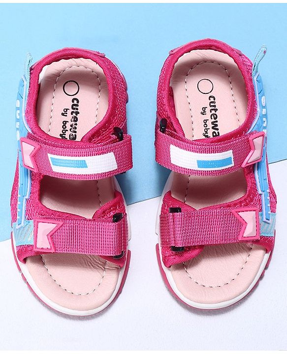 Cute Walk by Babyhug Velcro Sandals - Black
