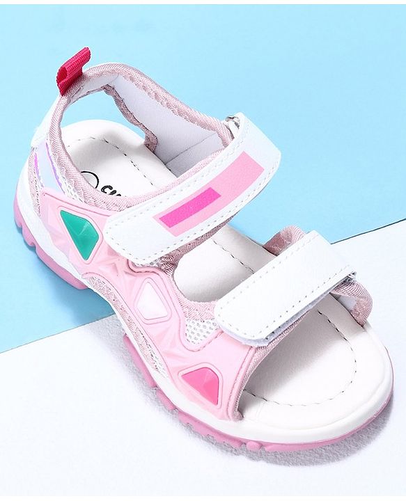 Cute Walk by Babyhug Velcro Sandals - White