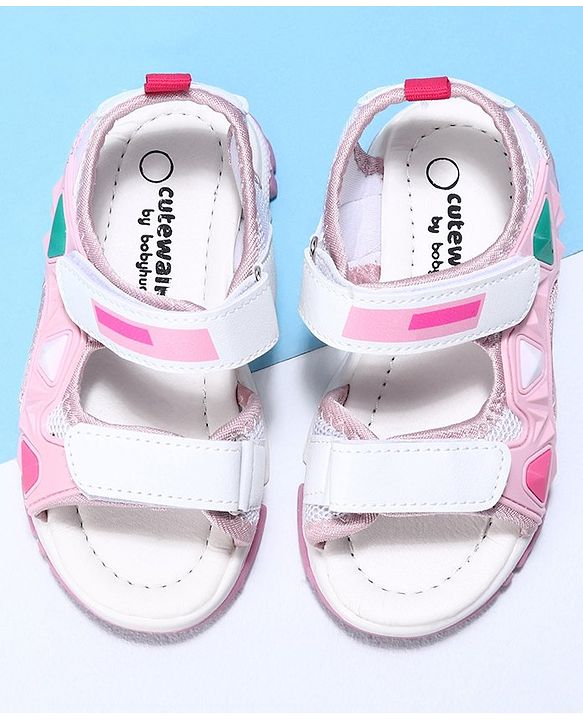 Cute Walk by Babyhug Velcro Sandals - White