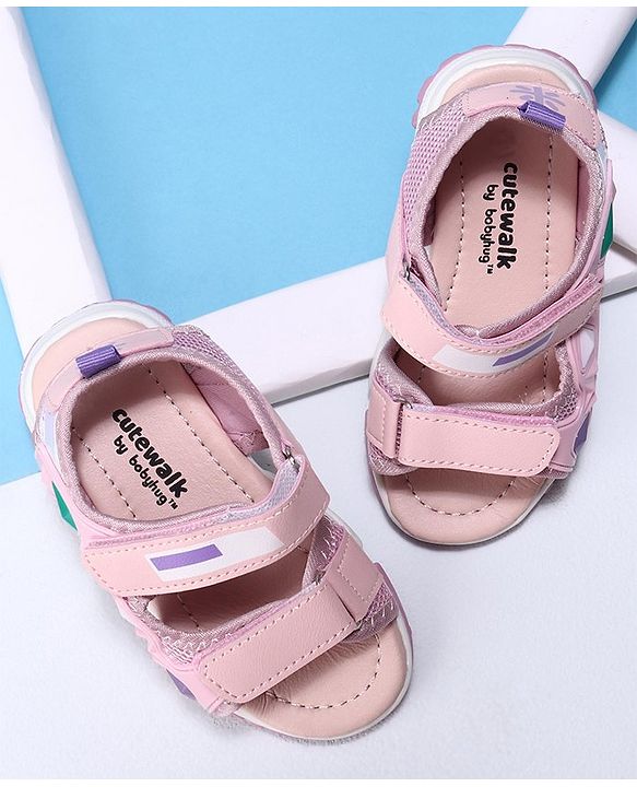 Cute Walk by Babyhug Velcro Sandals - Pink