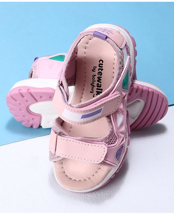 Cute Walk by Babyhug Velcro Sandals - Pink