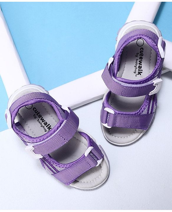 Cute Walk by Babyhug Velcro Sandals - Purple