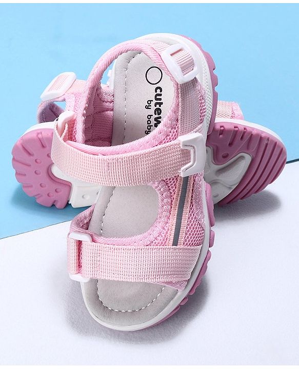 Cute Walk by Babyhug Velcro Sandals - Pink