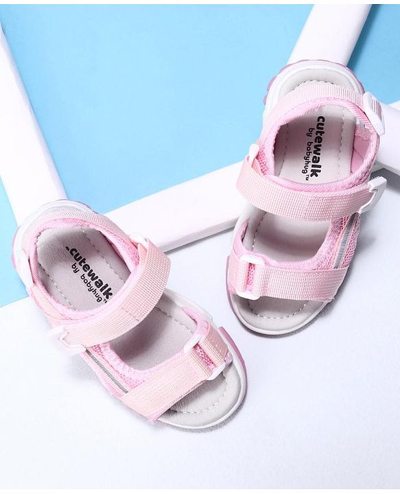 Cute Walk by Babyhug Velcro Sandals - Pink