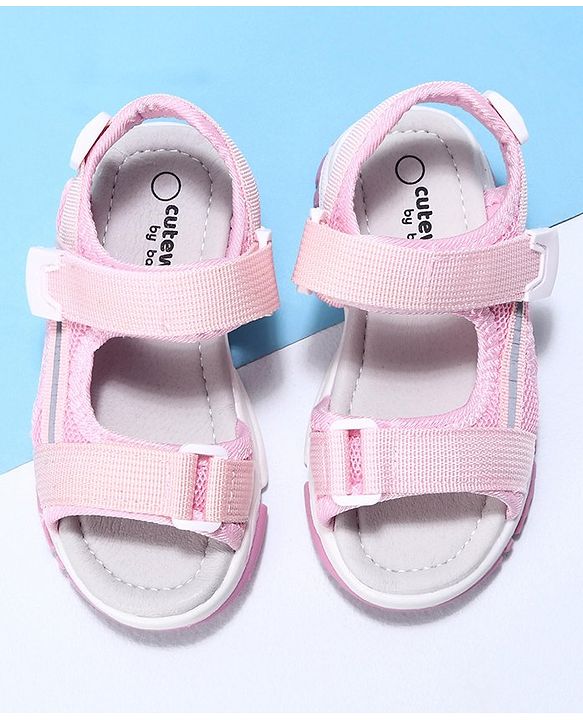 Cute Walk by Babyhug Velcro Sandals - Pink