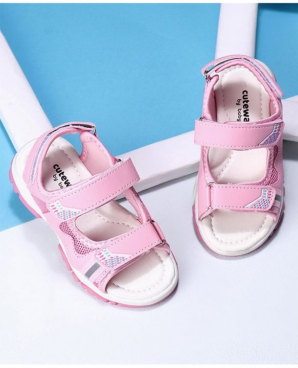 Cute Walk by Babyhug Velcro Sandals - Pink