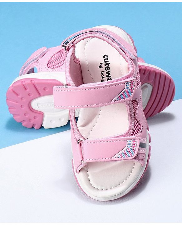 Cute Walk by Babyhug Velcro Sandals - Pink