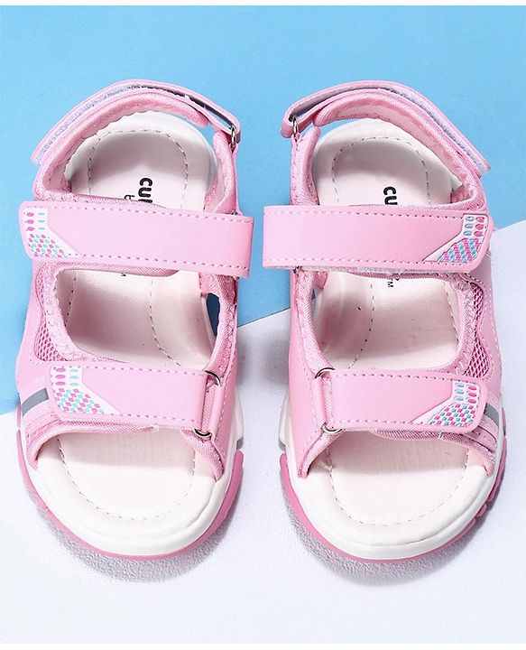 Cute Walk by Babyhug Velcro Sandals - Pink