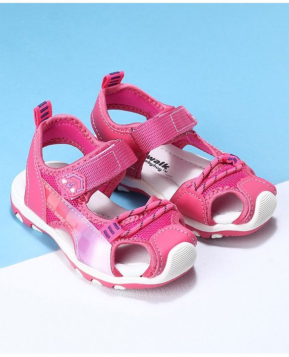 Cute Walk by Babyhug Velcro Sandals - Fuchsia