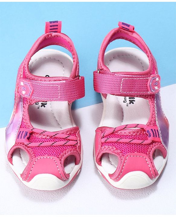 Cute Walk by Babyhug Velcro Sandals - Fuchsia