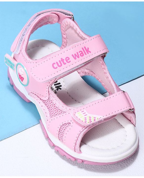 Cute Walk by Babyhug Sandals with Velcro Closure - Pink