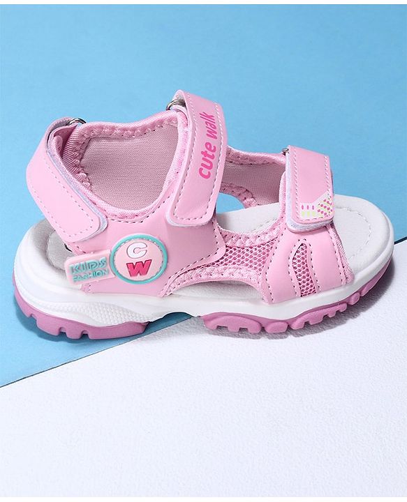 Cute Walk by Babyhug Sandals with Velcro Closure - Pink